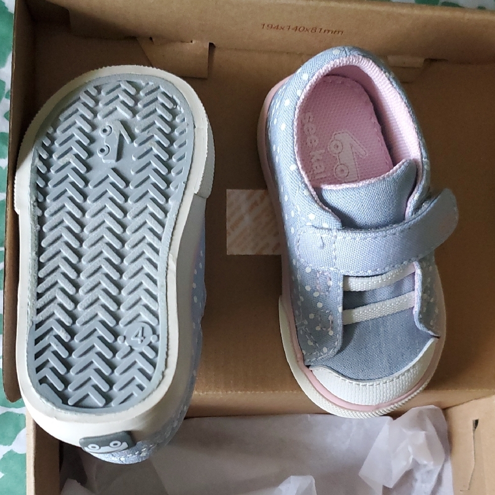 See Kai Run Light Blue and Pink Toddler Canvas Sneakers - Picture 2 of 4